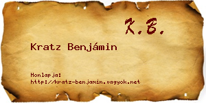 Kratz Benjámin névjegykártya
